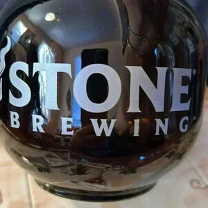 Glass beer jug.